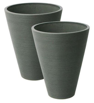 Planter - Valencia Ribbed Taper - Charcoal | Beyond the House