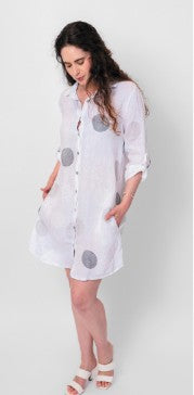 Shirt Dress with Polka Dots