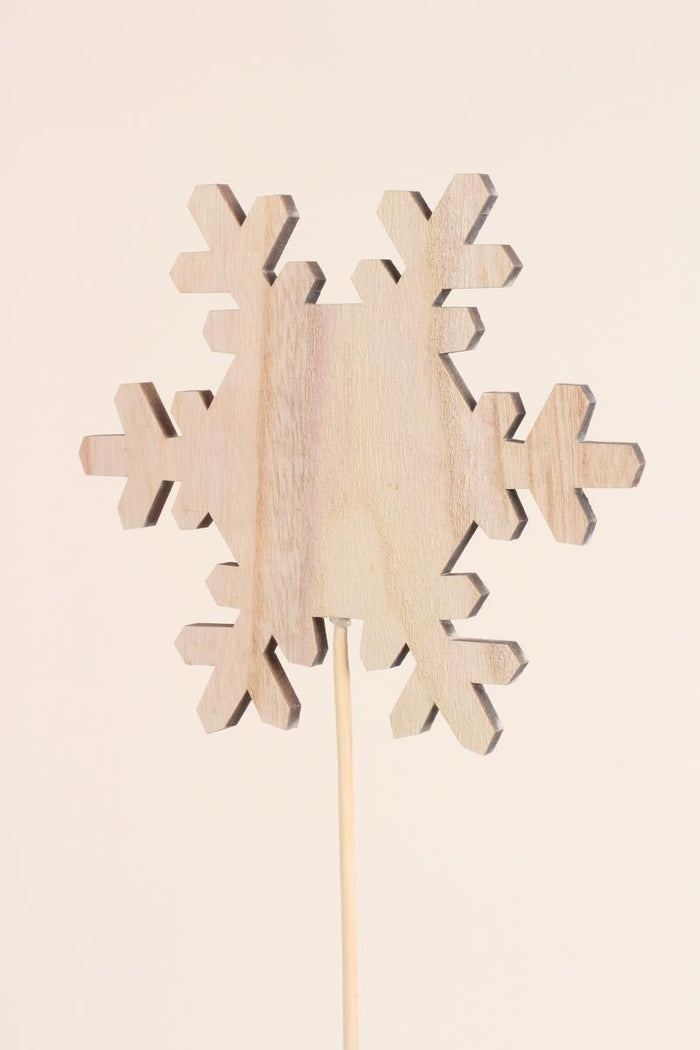 Snowflake - Small Wooden White Wash