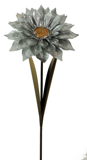 Metal Flower Stakes - Silver