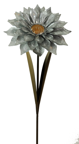 Metal Flower Stakes - Silver