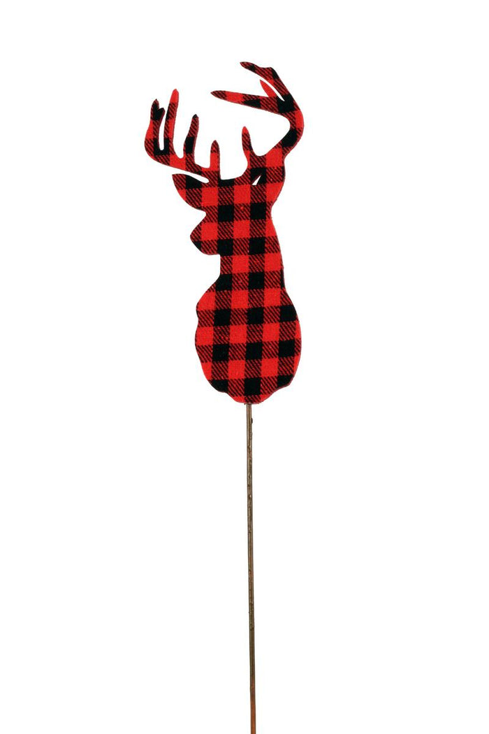 Deer - Red/Black Plaid - Large