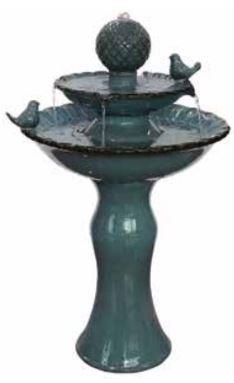 Birdbath Fountain - Aqua Blue