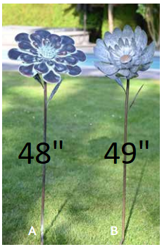 Garden Stake - Metal Flower 48"