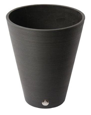 Planter - Valencia Ribbed Taper - Black | Beyond the House